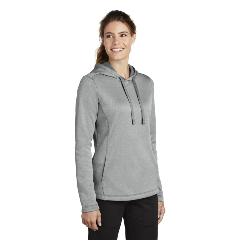 Sport-Tek Women's PosiCharge Sport-Wick Heather Fleece Hooded Pullover., custom hoodie or sweatshirt with logo imprint 5