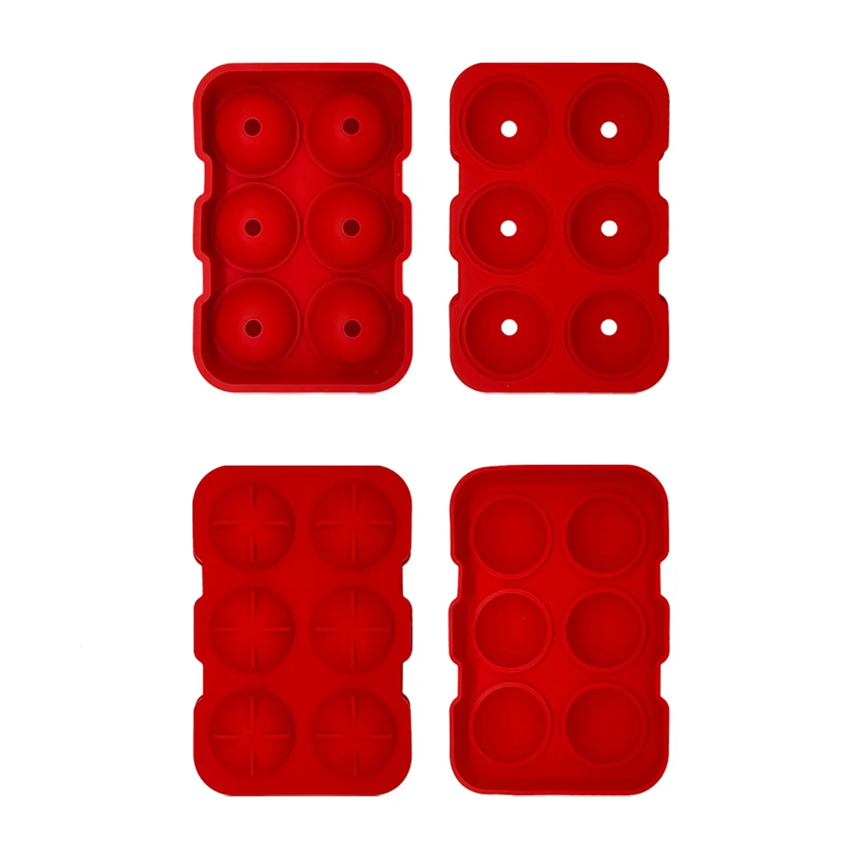 Ice Balls Tray Makes 4/6 Sphere Cube Mold W/ Lid 7