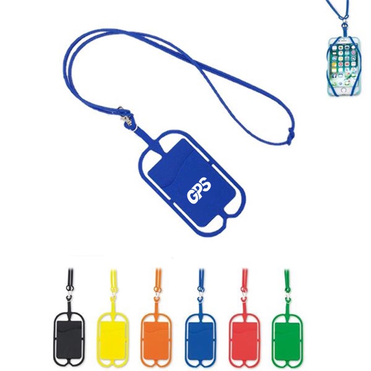 Silicone Lanyard With Phone Holder & Wallet