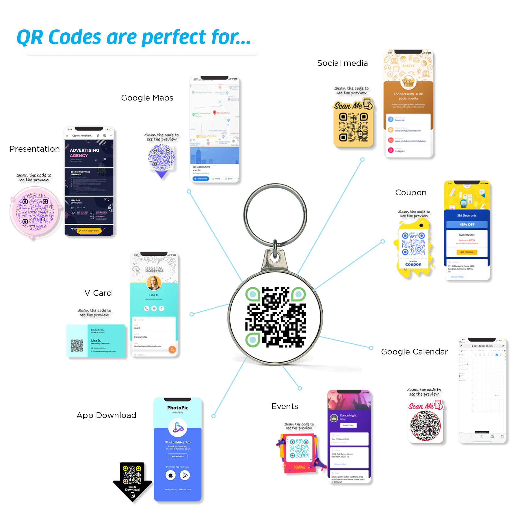 Qr Code Key Chain 10