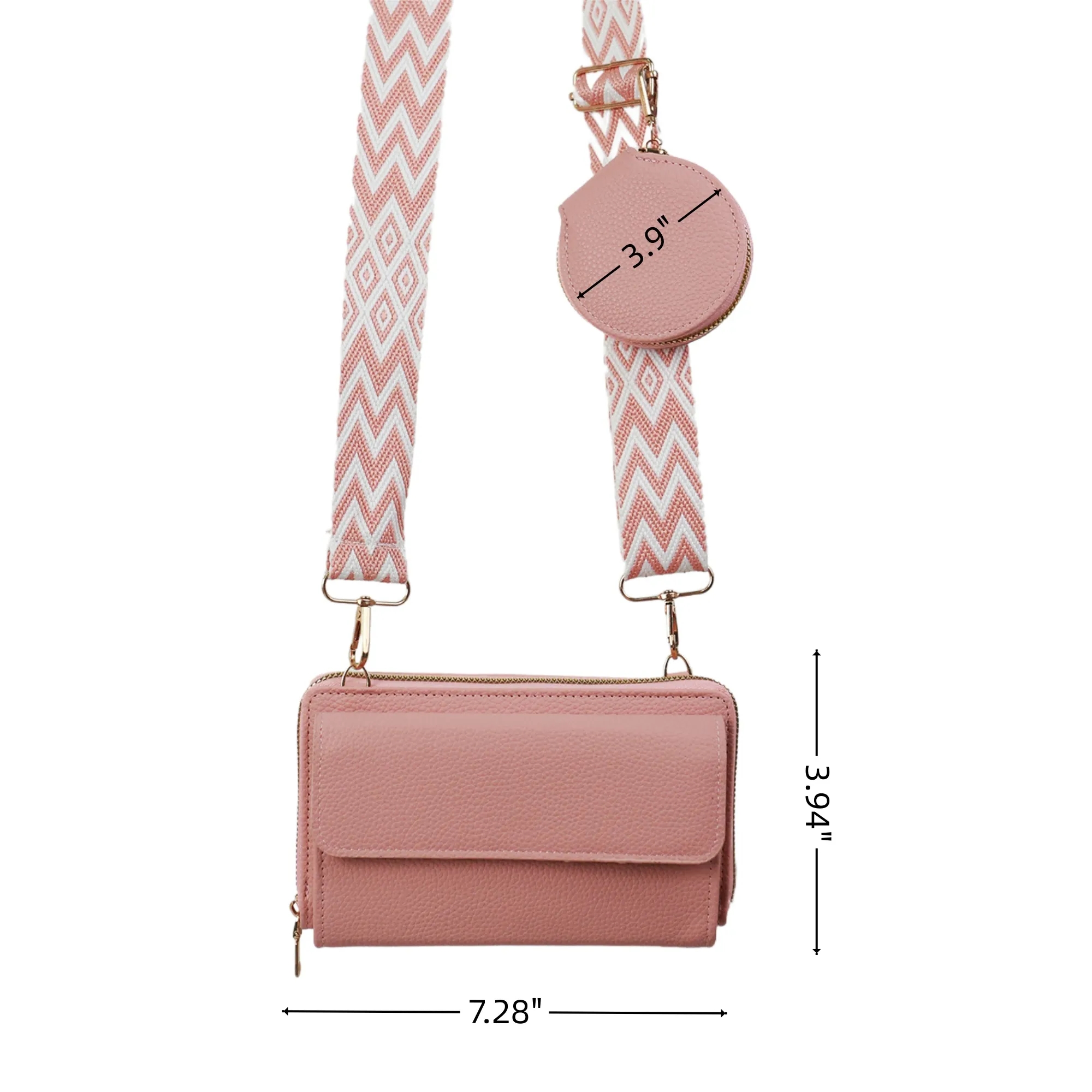 Multi Functional Pu Wallet Crossbody Bag With Mini Pouch 5