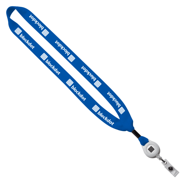 3/4" Cotton Lanyard with Metal Crimp & Retractable Badge Reel 207