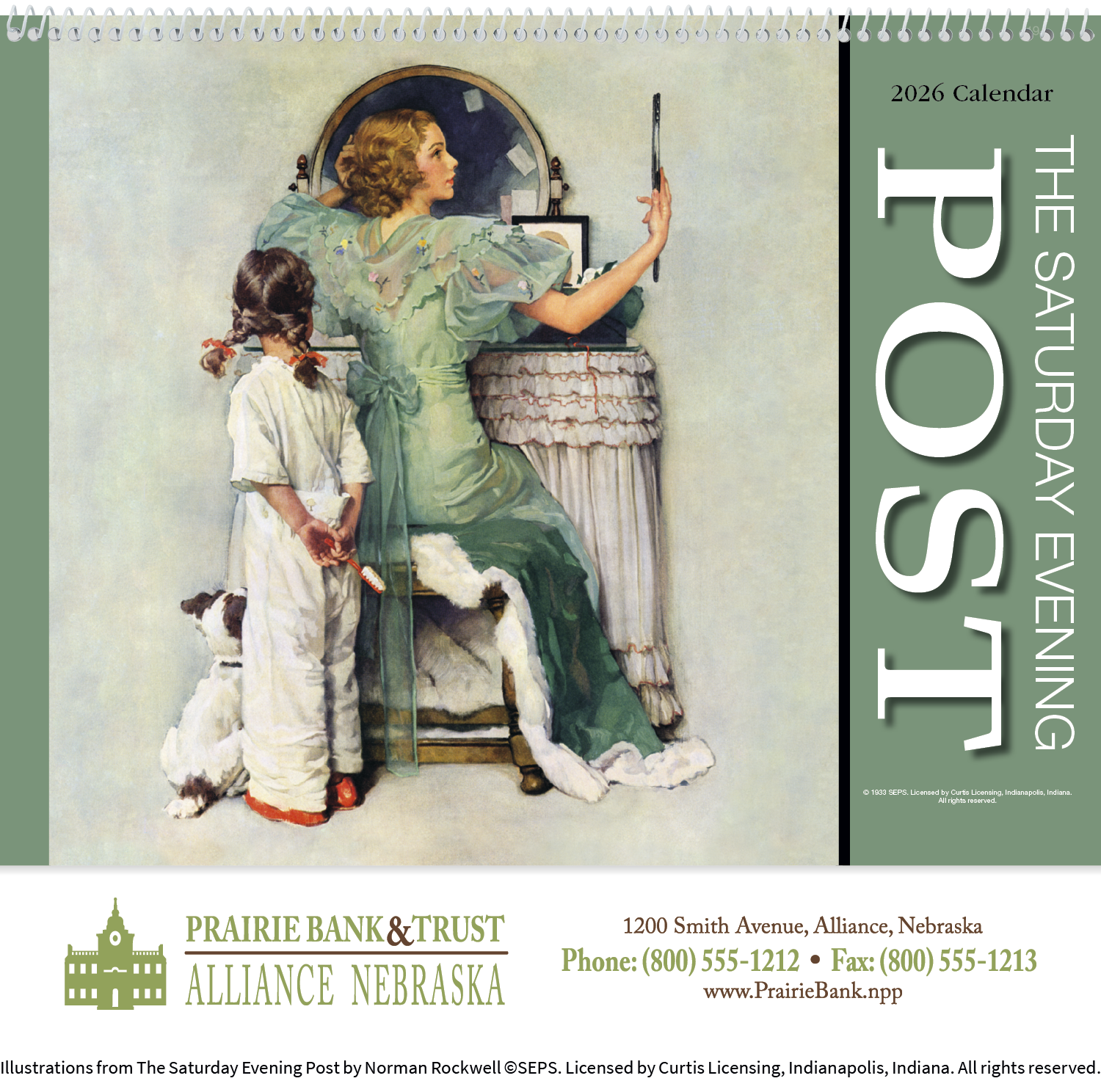 HotLine® Products Saturday Evening Post Appointment Calendar - Spiral 7