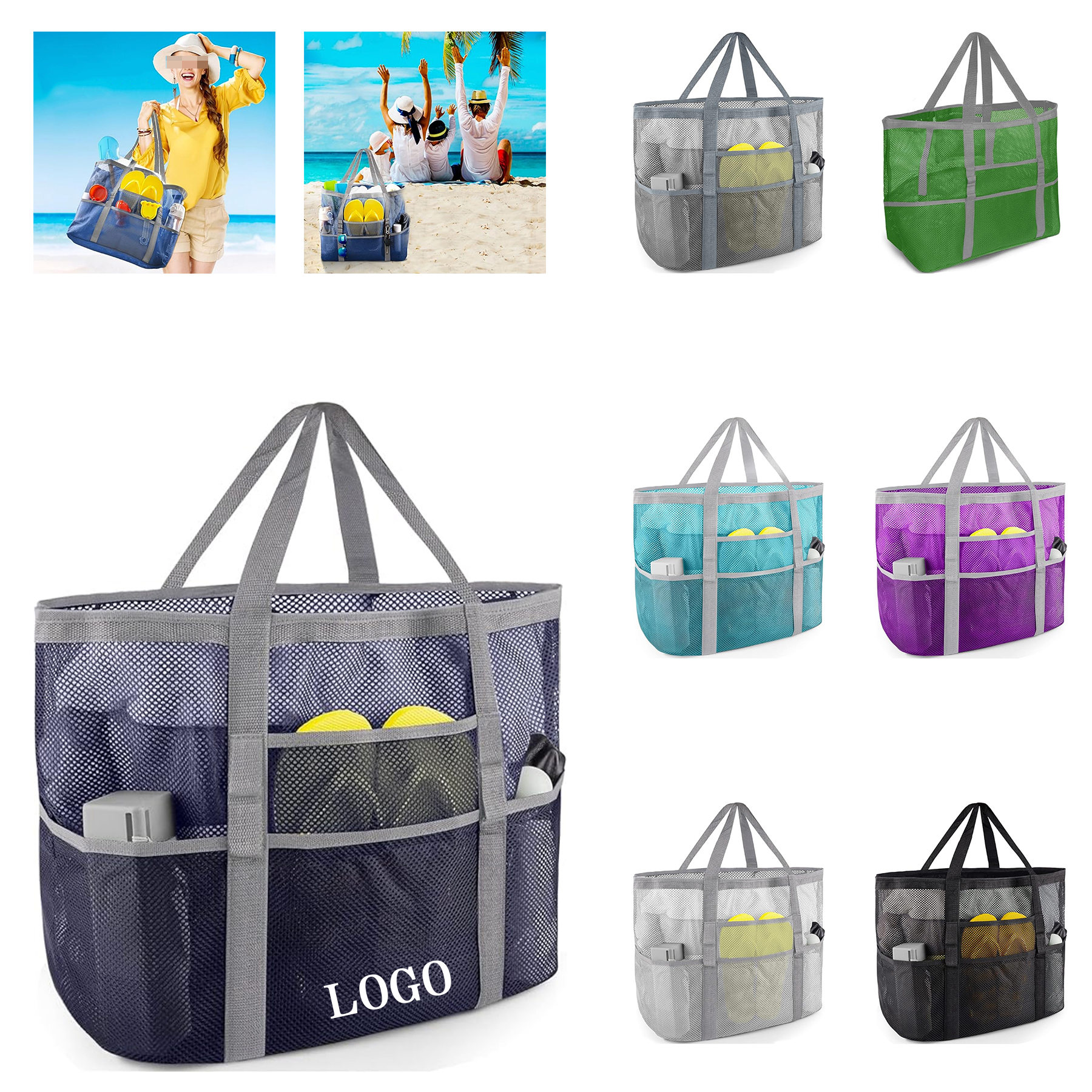 Mesh Beach Large Tote Bag 4