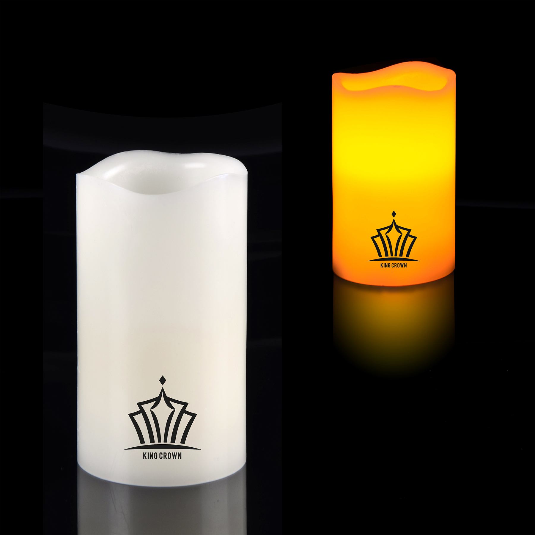 6" x 3" Flickering Luxury Faux Candle Wavy Top 1