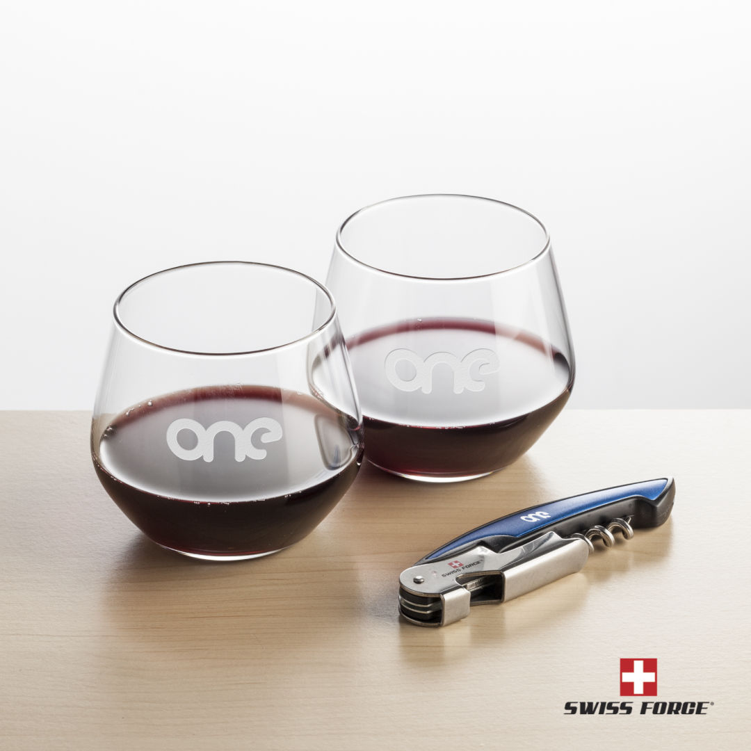 Swiss Force® Opener & Mandelay Stemless Wine 9