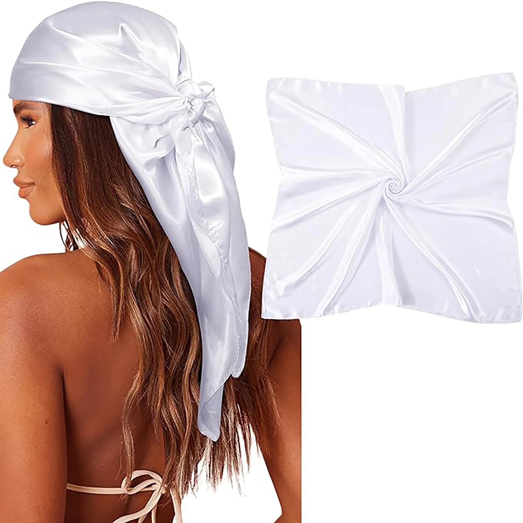 35" Large Square Silk Bandana 10