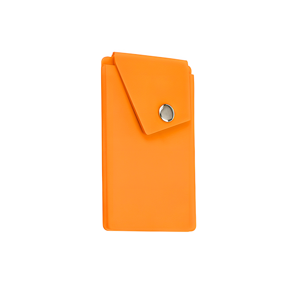 Silicone Cell Phone Sticky Wallet W/ Snap Pocket 6