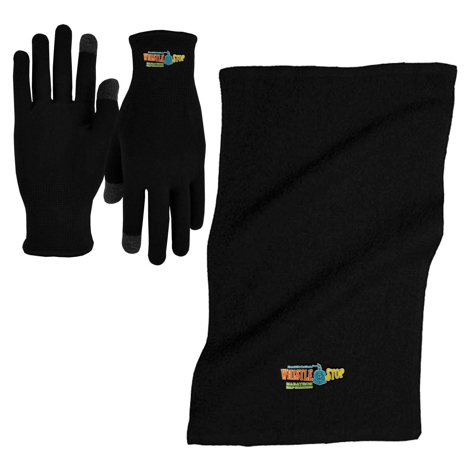 Sports Performance Runners Text Gloves and Rally Towel Combo