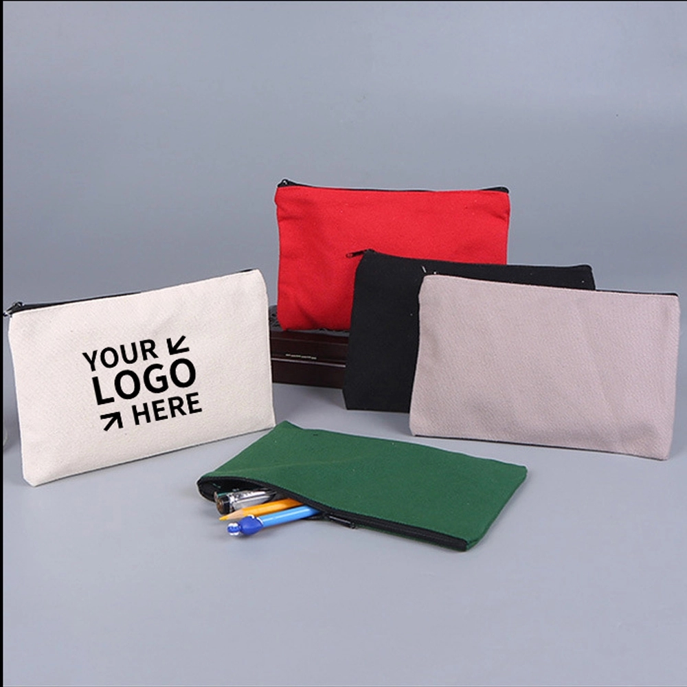 Canvas Travel Pouches Pencil Case Cosmetic Cotton Zipper Bag 2