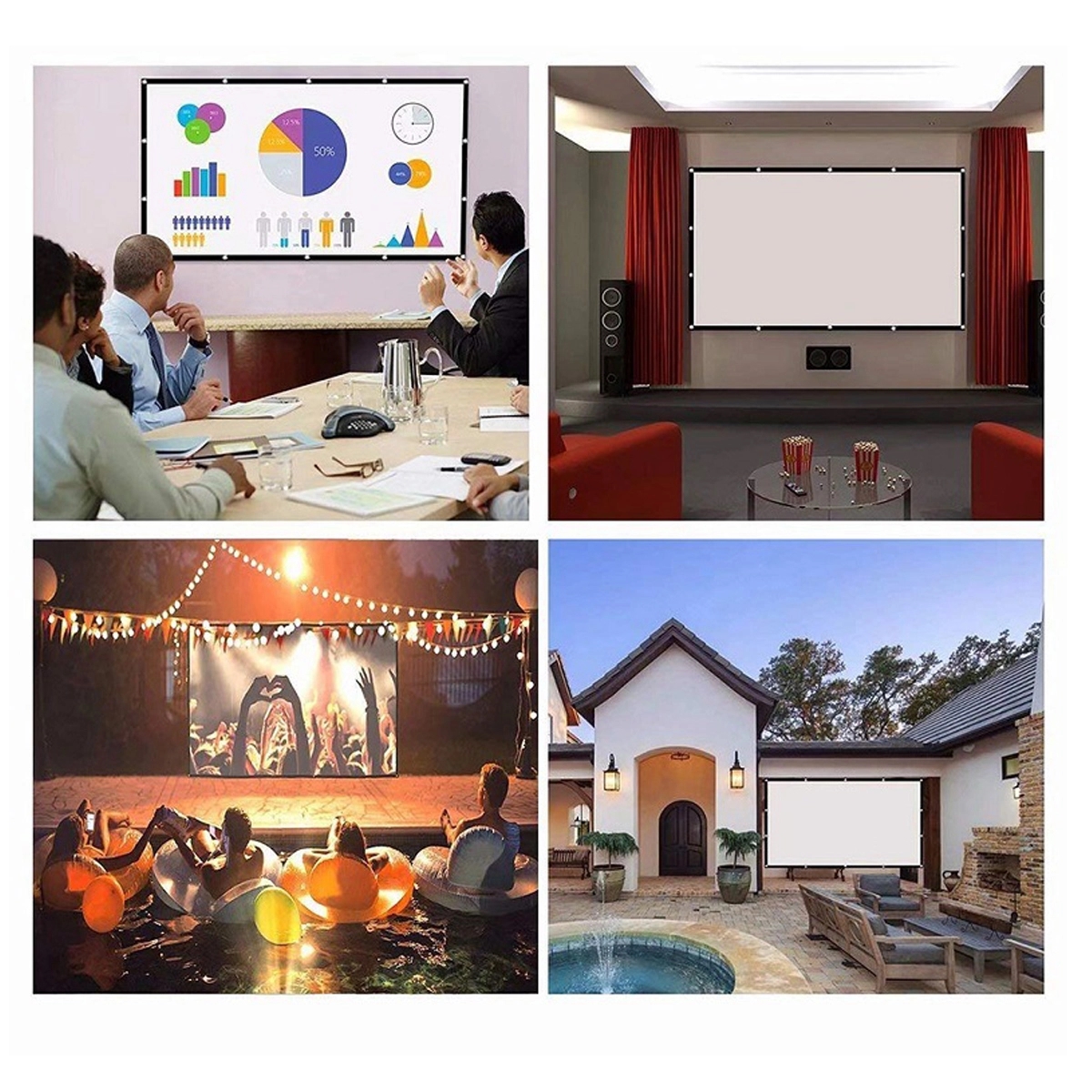 120" Portable Folding Soft Projector Screen 4