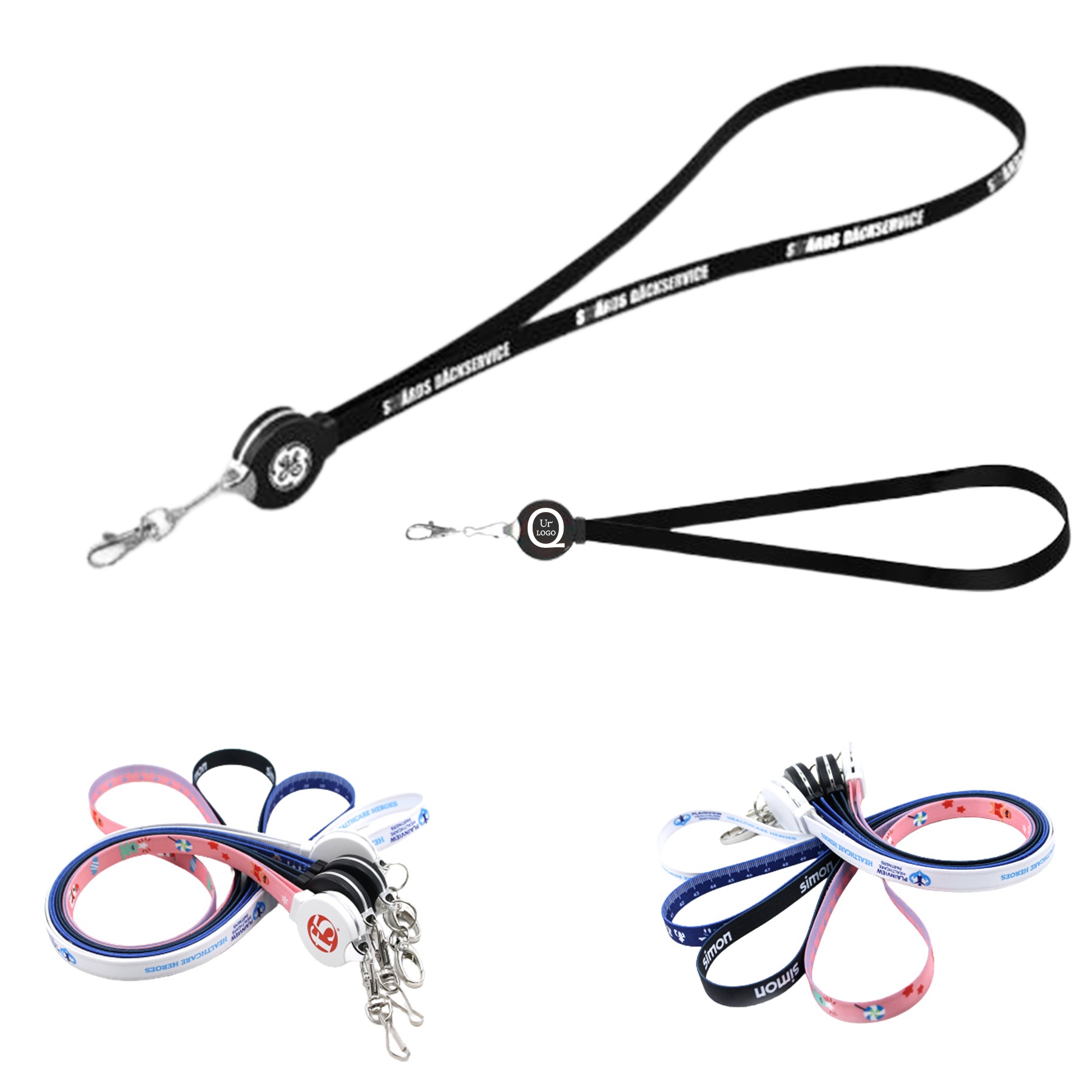 35.43 Inch Plastic 3 In 1 Charging Cable Lanyard