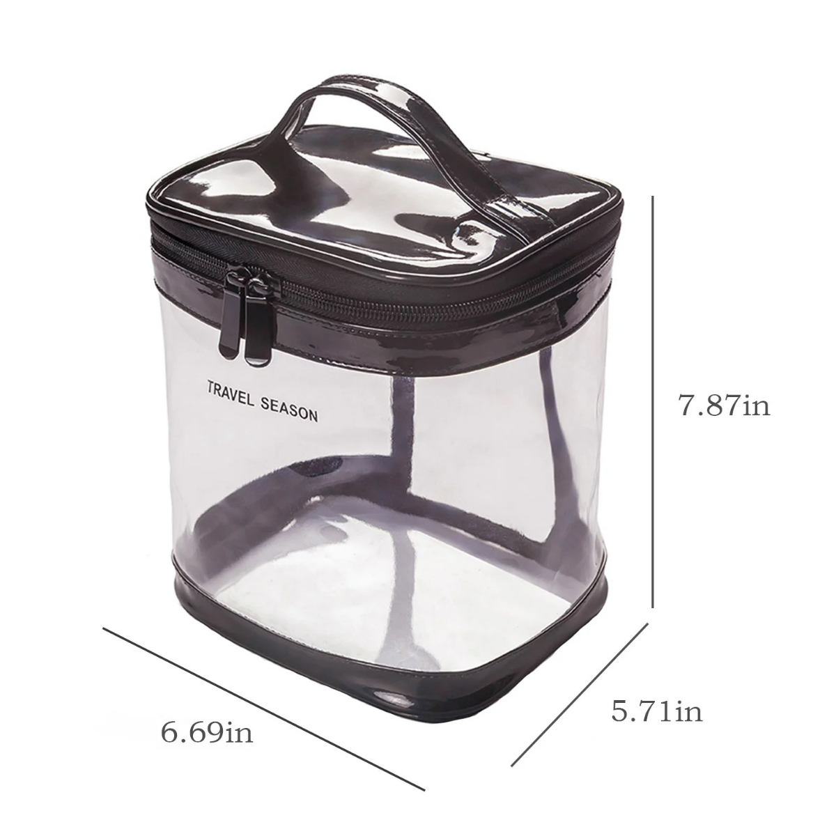 Holographic Transparent PVC Cosmetic Bag with Zipper Handle 3