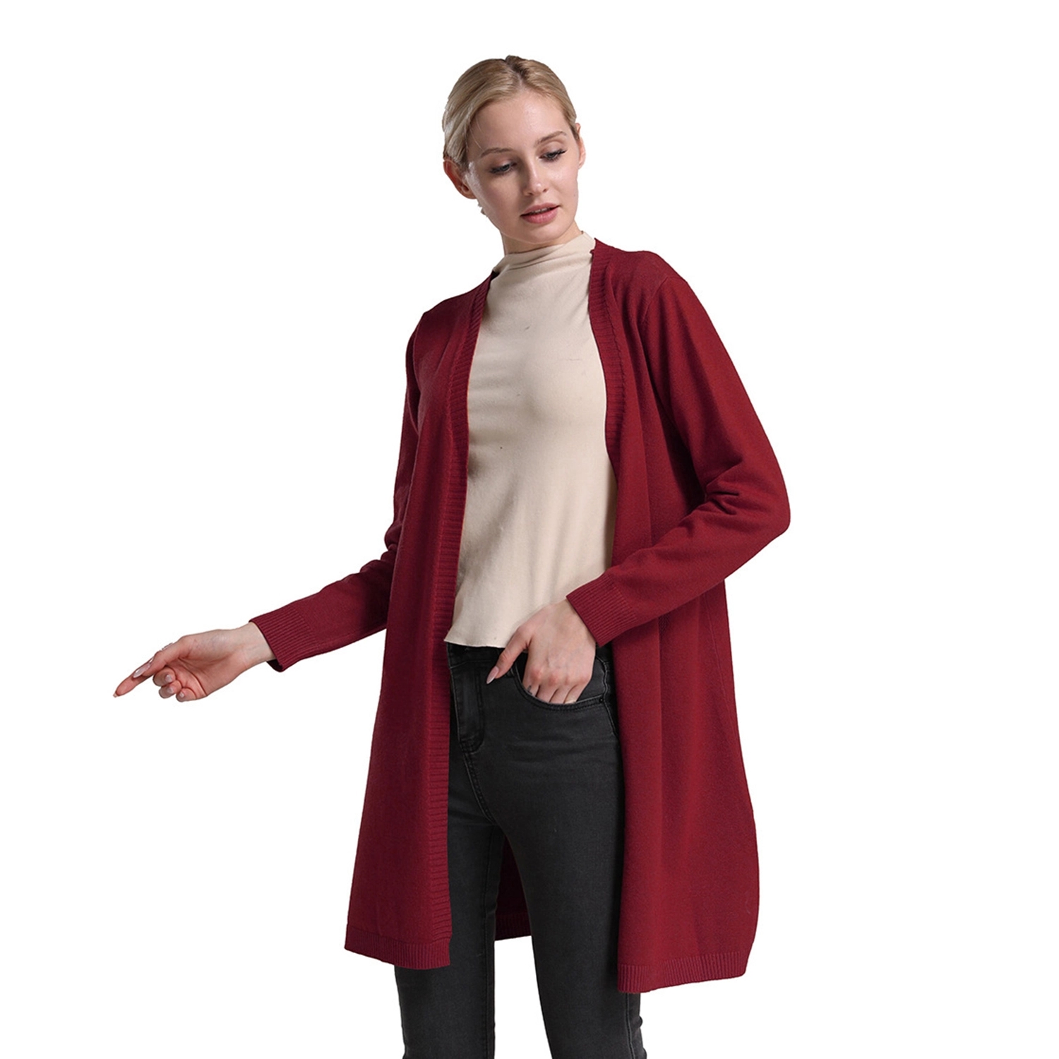 Women's Long-Sleeve Open-Front Cardigan 6