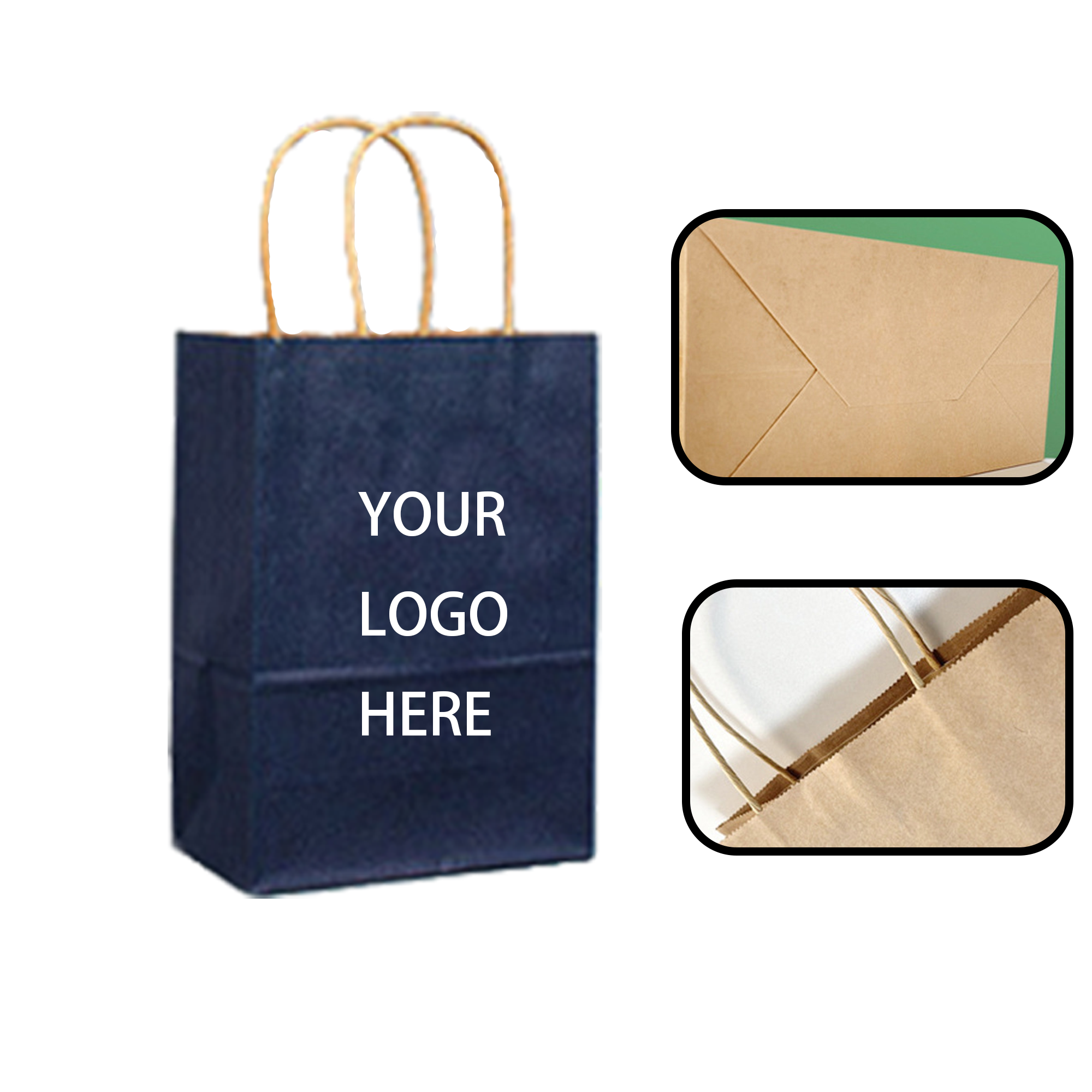 MOQ 20 PCS Colorfui Kraft Paper Handle Bags 2