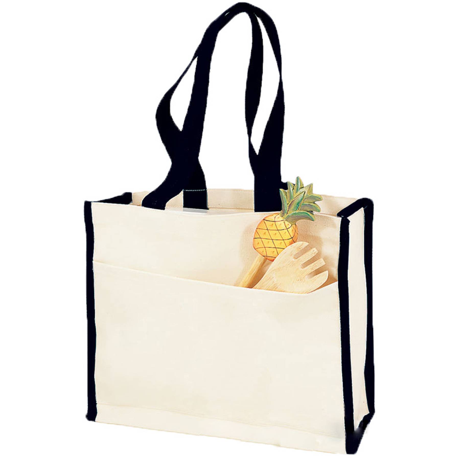 CanvasTote Bag With Color Handles, custom tote bag with logo imprint 8