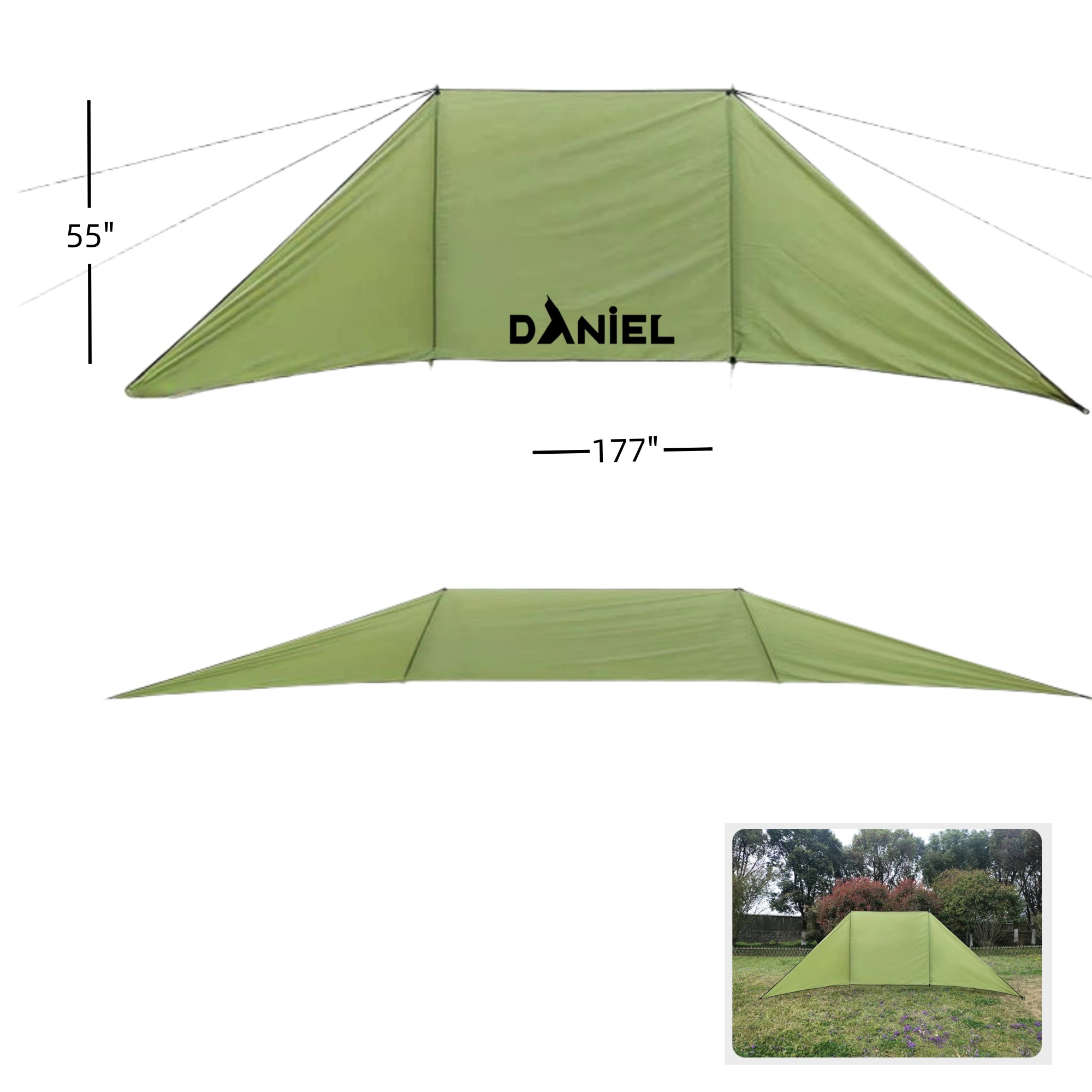 177" x 55" Trapezoidal Wind Protection 2