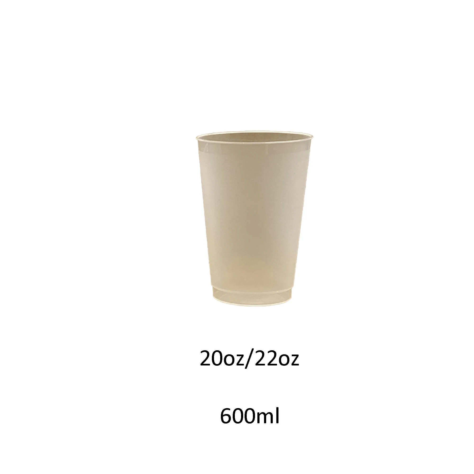 MOQ 100 Frosted Plastic Stadium Cup 4"L x 3.5"W x 2.5"H 3
