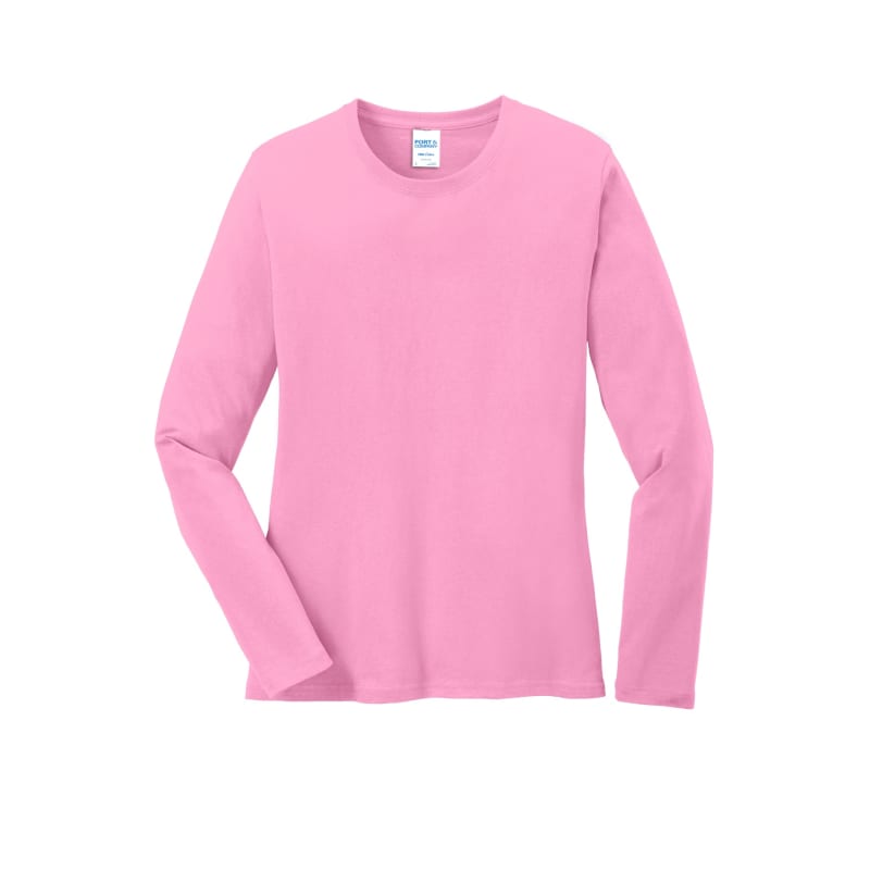 Port & Company Women's Long Sleeve Core Cotton Tee. 140