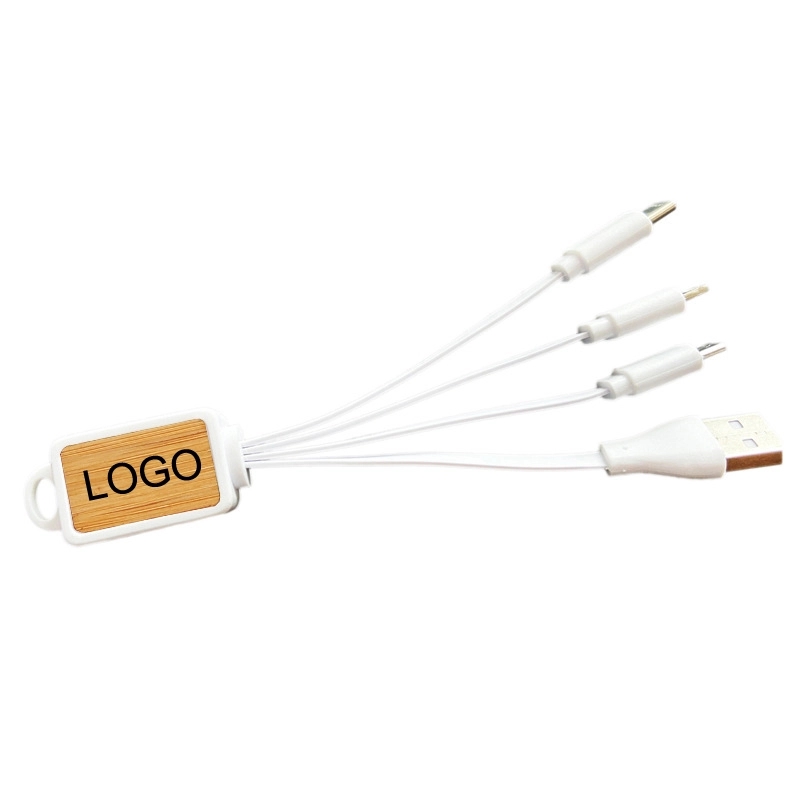 Bamboo Finish 3-in 1 Charging Cable 6