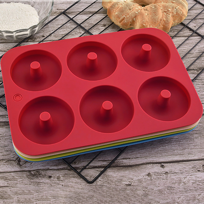 Non-Stick Silicone Donut Mold for 6 Donuts 2.95 Inch 9