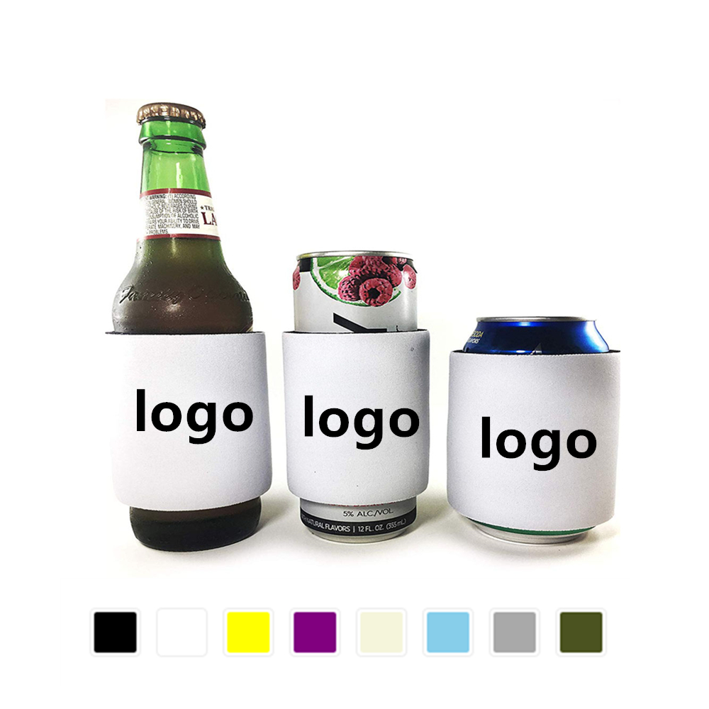 Blank White Slap Wrap Can Coolie, custom koozie with logo imprint 3