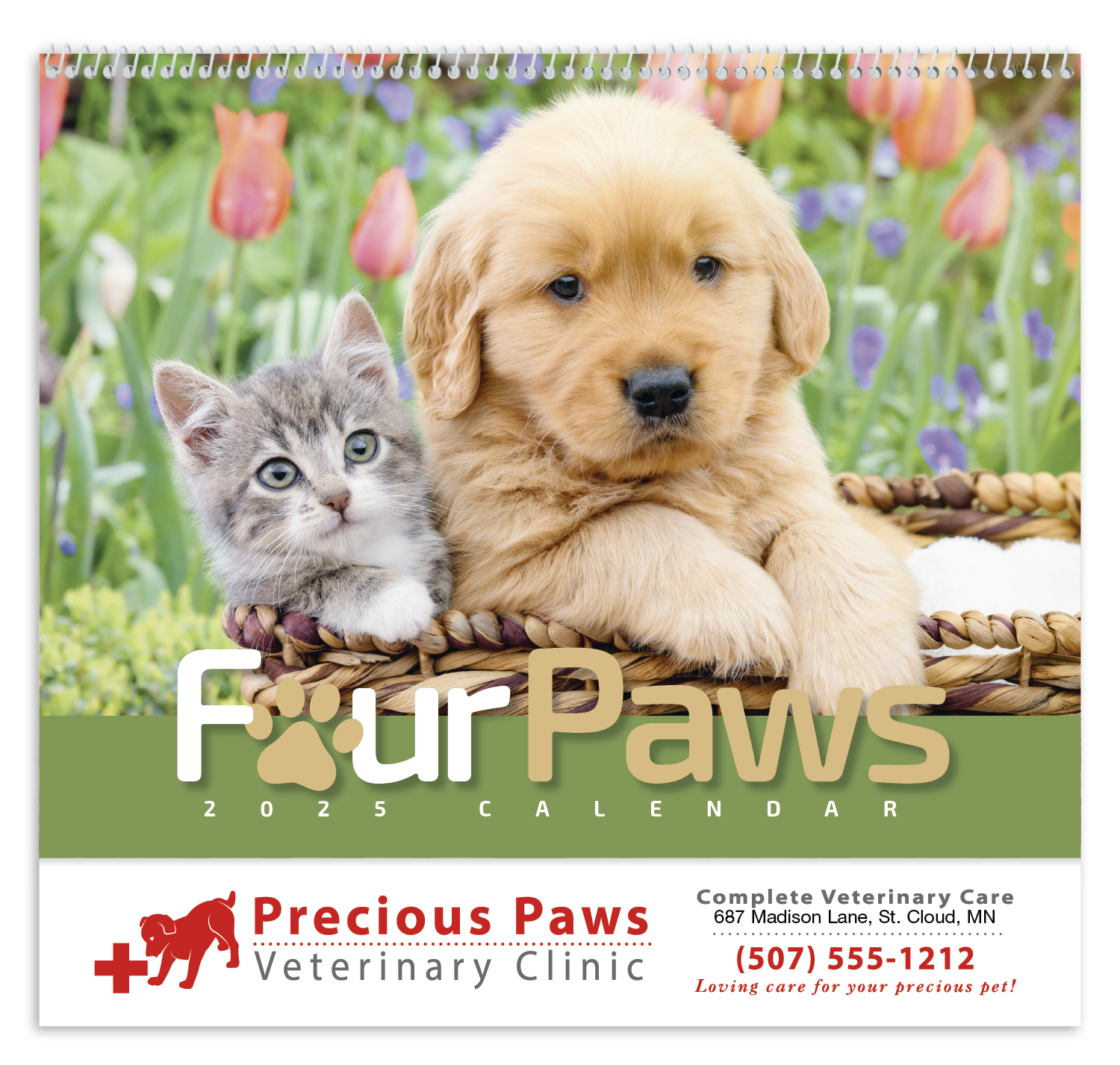 HotLine® Products Four Paws Appointment Calendar - Spiral 29