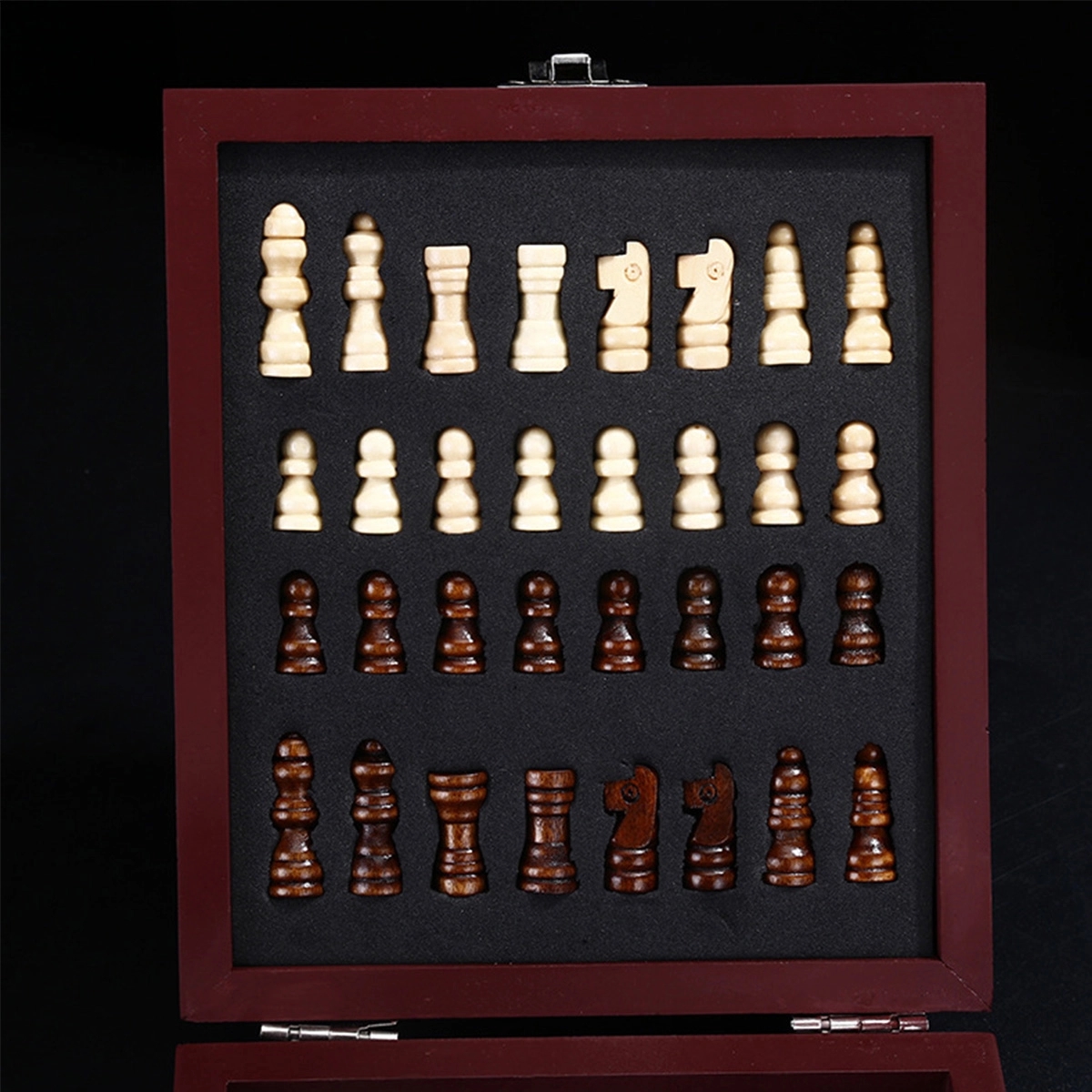 Custom Wooden Box Wine Accessories With Chess Set 3