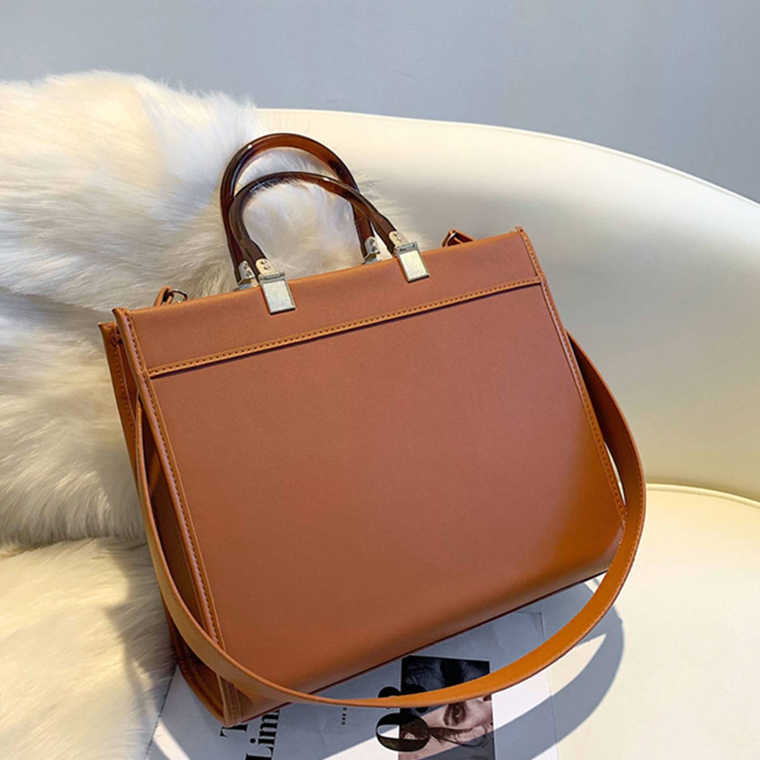 PU Leather Crossbody Bag Solid Color Customized for Women 2