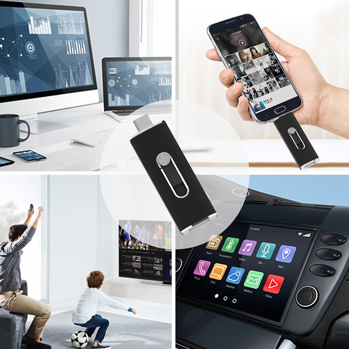 Metal Dual USB and Type-C OTG Drive - Expand Storage on Computer, Mobile Devices, Android and iPhone 15