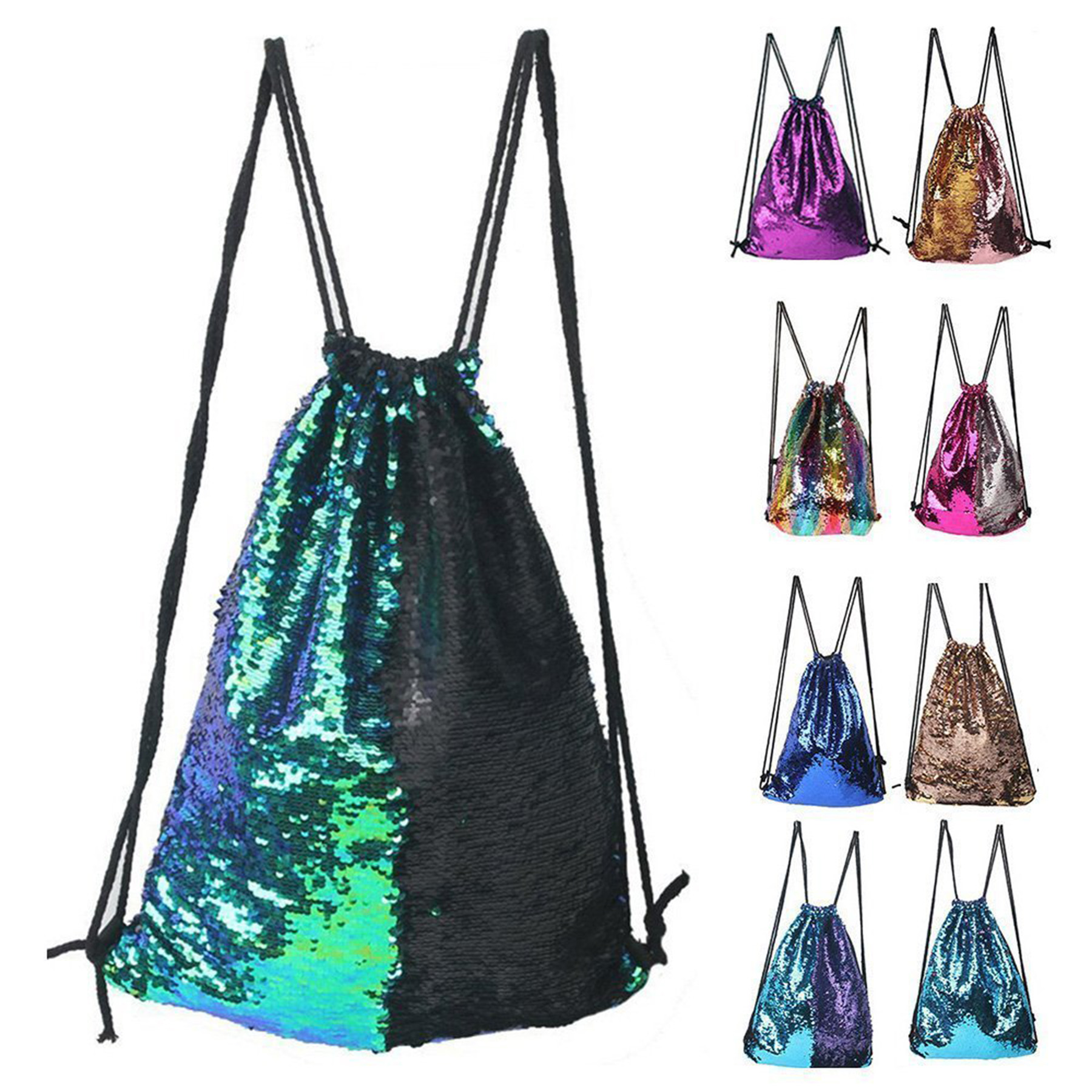 Mermaid Sequin Drawstring Bags 1
