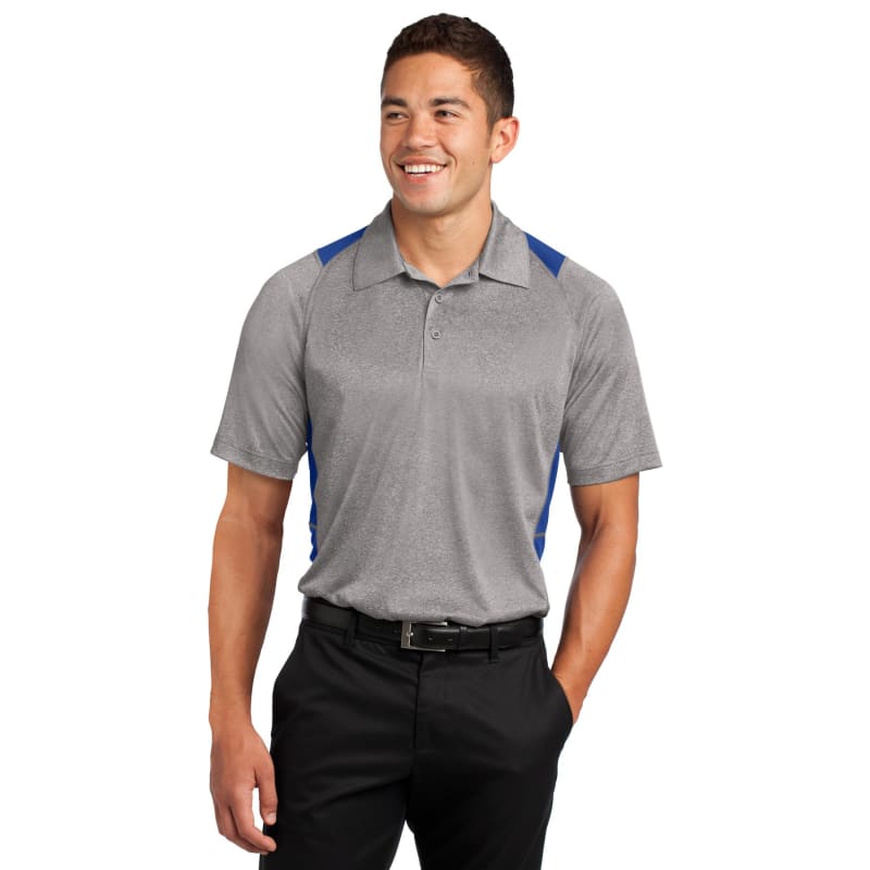Sport-Tek Heather Colorblock Contender Polo. 89