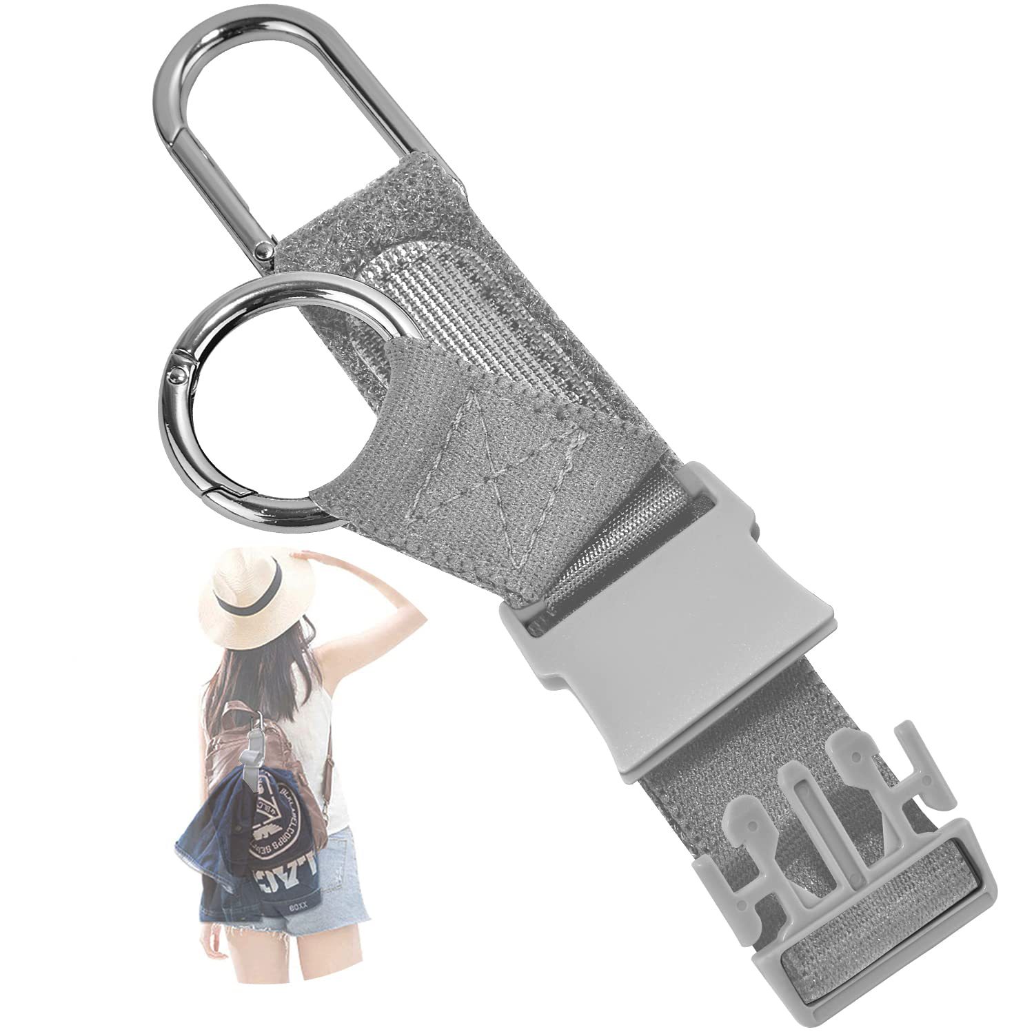 Elastic Jacket Gripper Travel Strap with D-Ring Hooks and Buckle 4