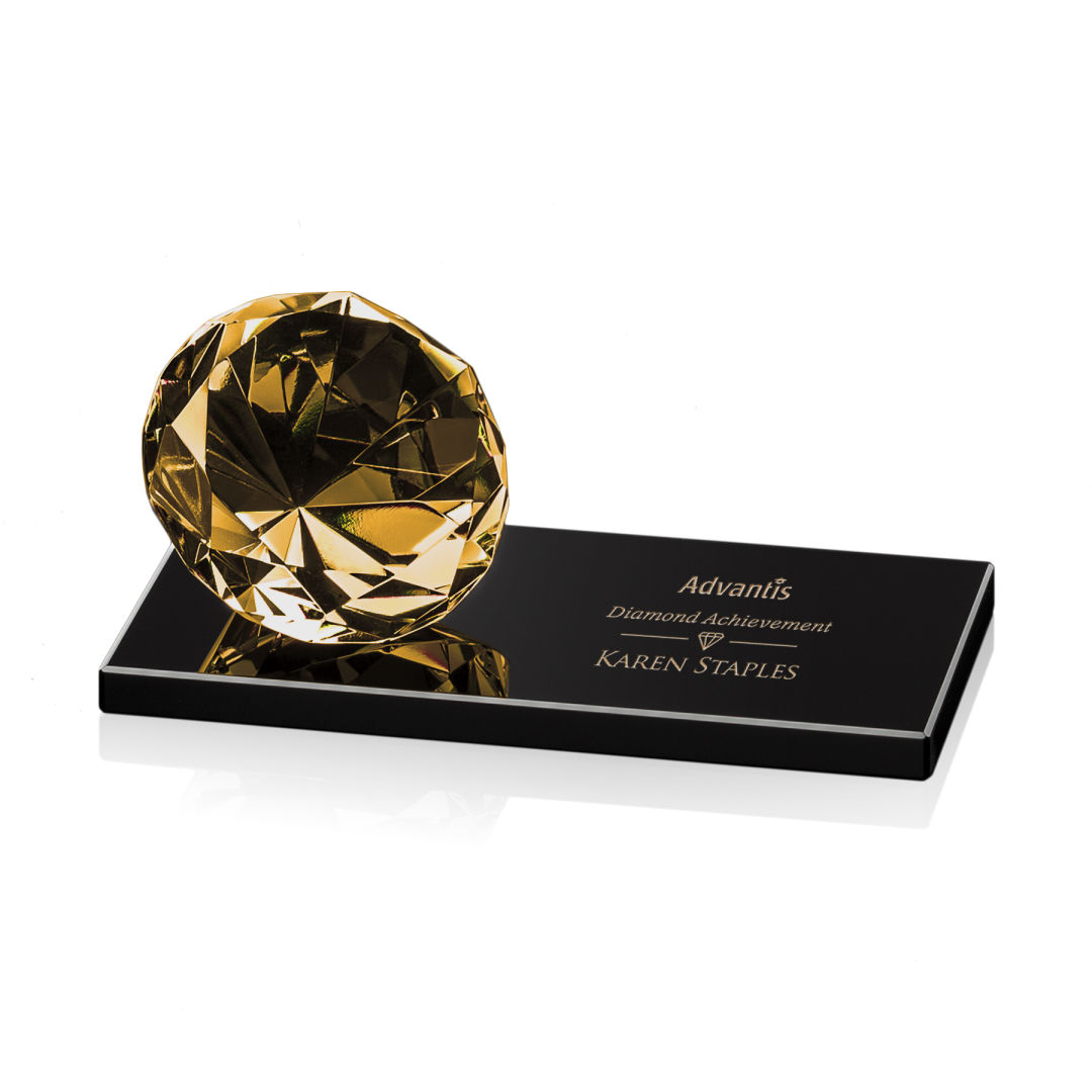 Gemstone Award on Black - Amber 11