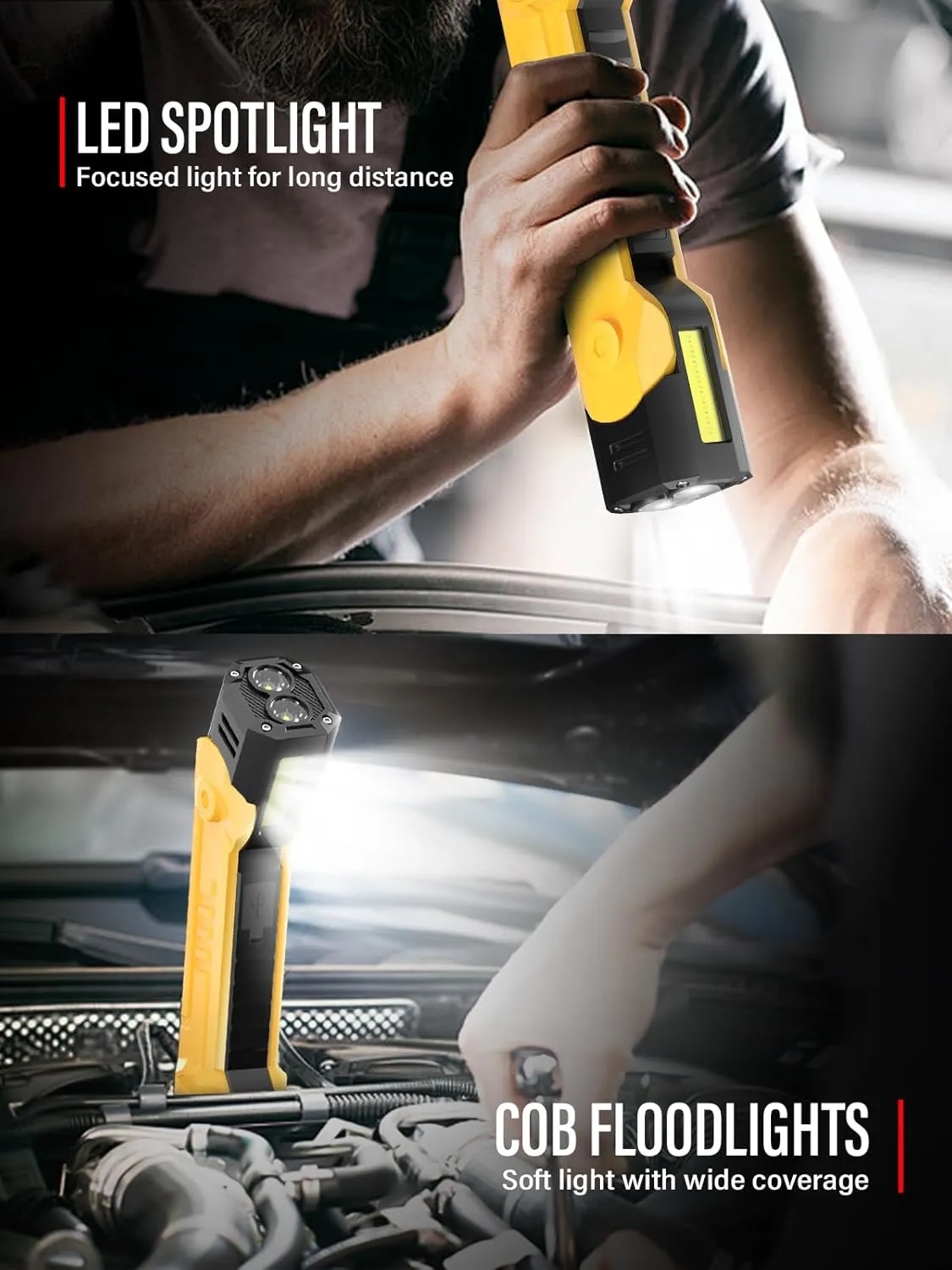 LED Spotlight 3000mAh Rechargeable Work Light 2