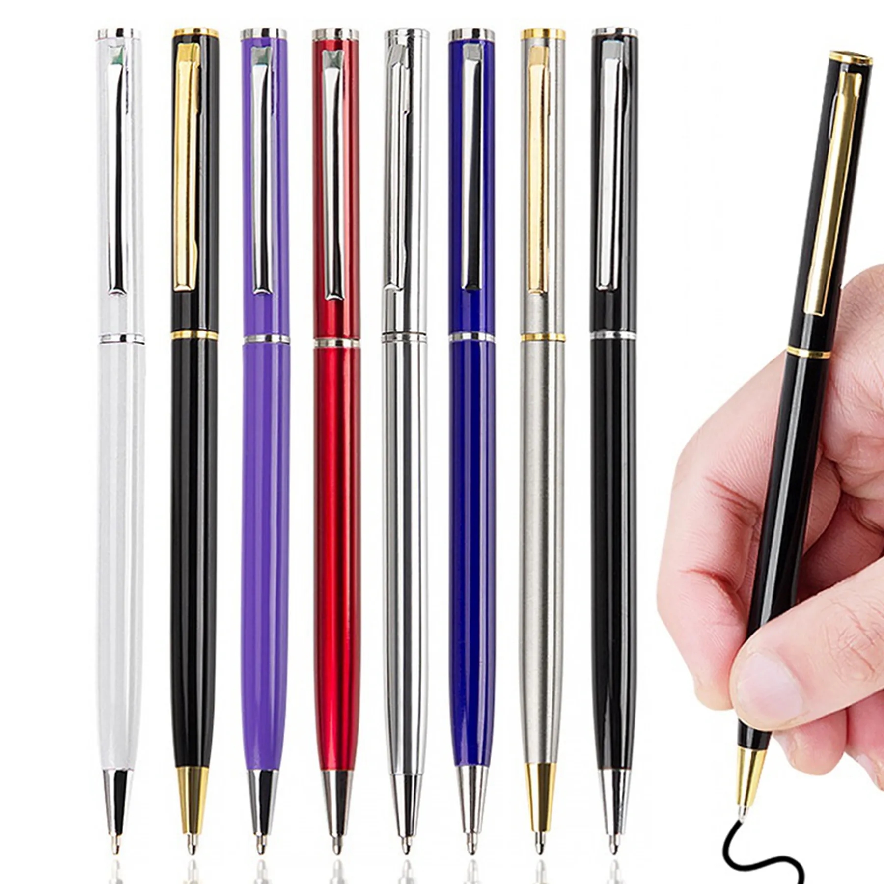 Metal Twist Slim Ballpoint Pen 8