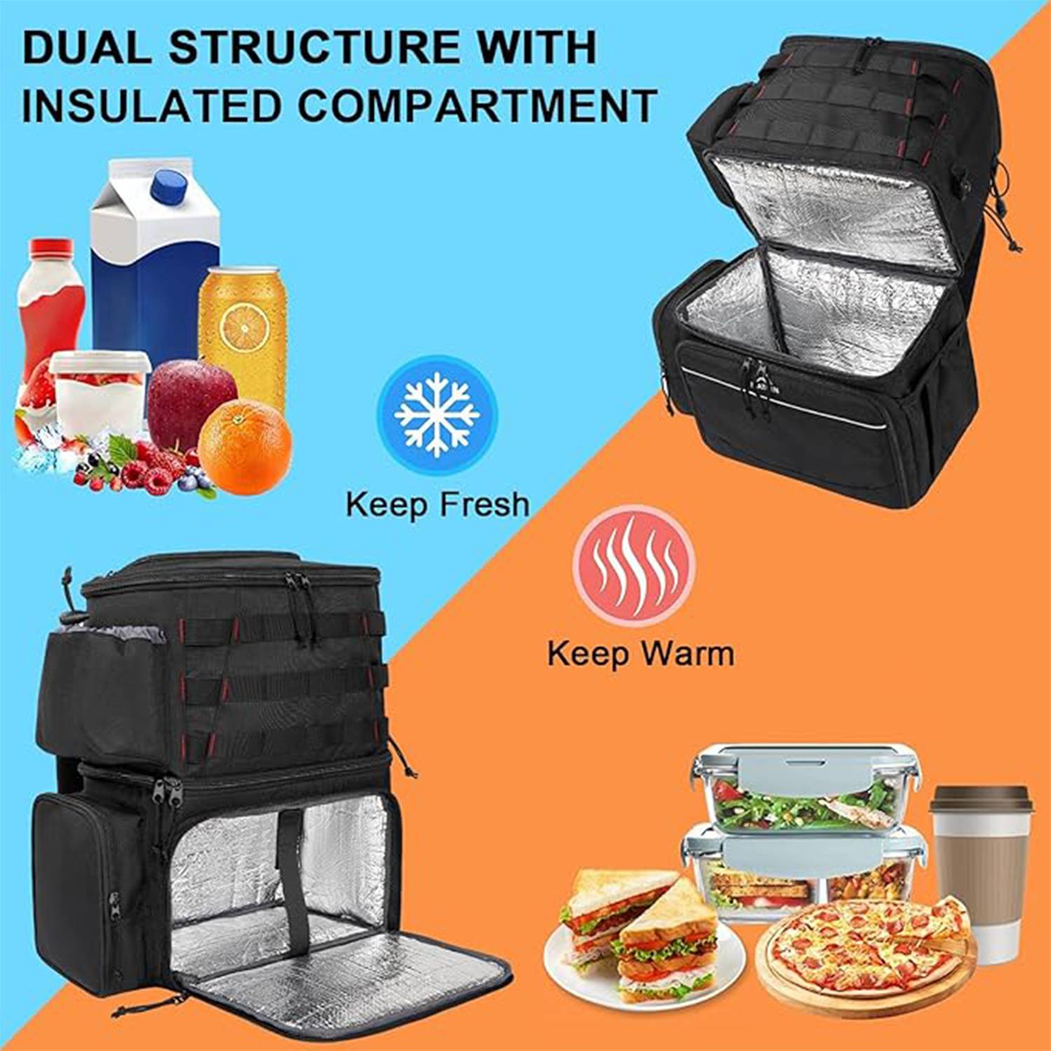26L Waterproof Fishing Backpack w/ Cooler Compartment 6