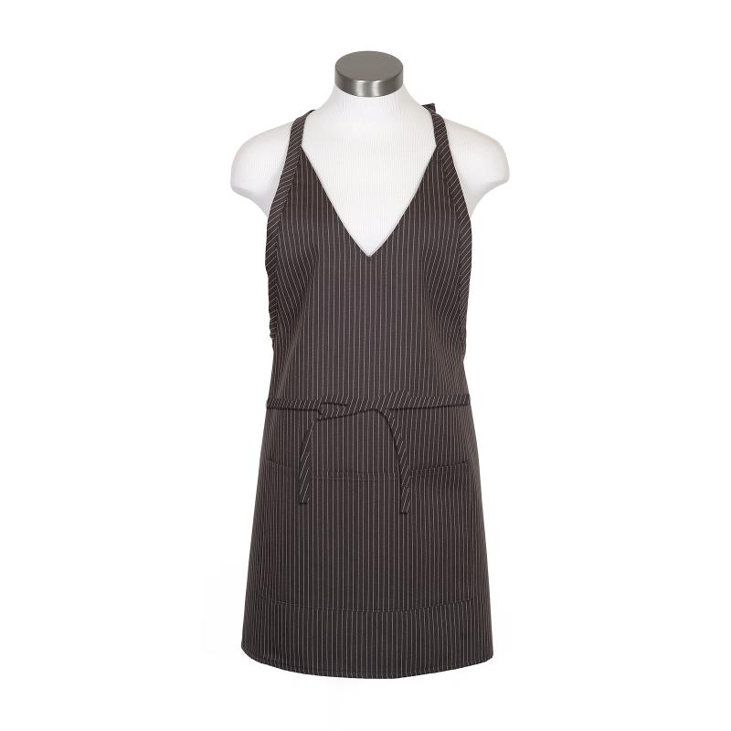 Formal V-Neck Apron with Pinstripes 4