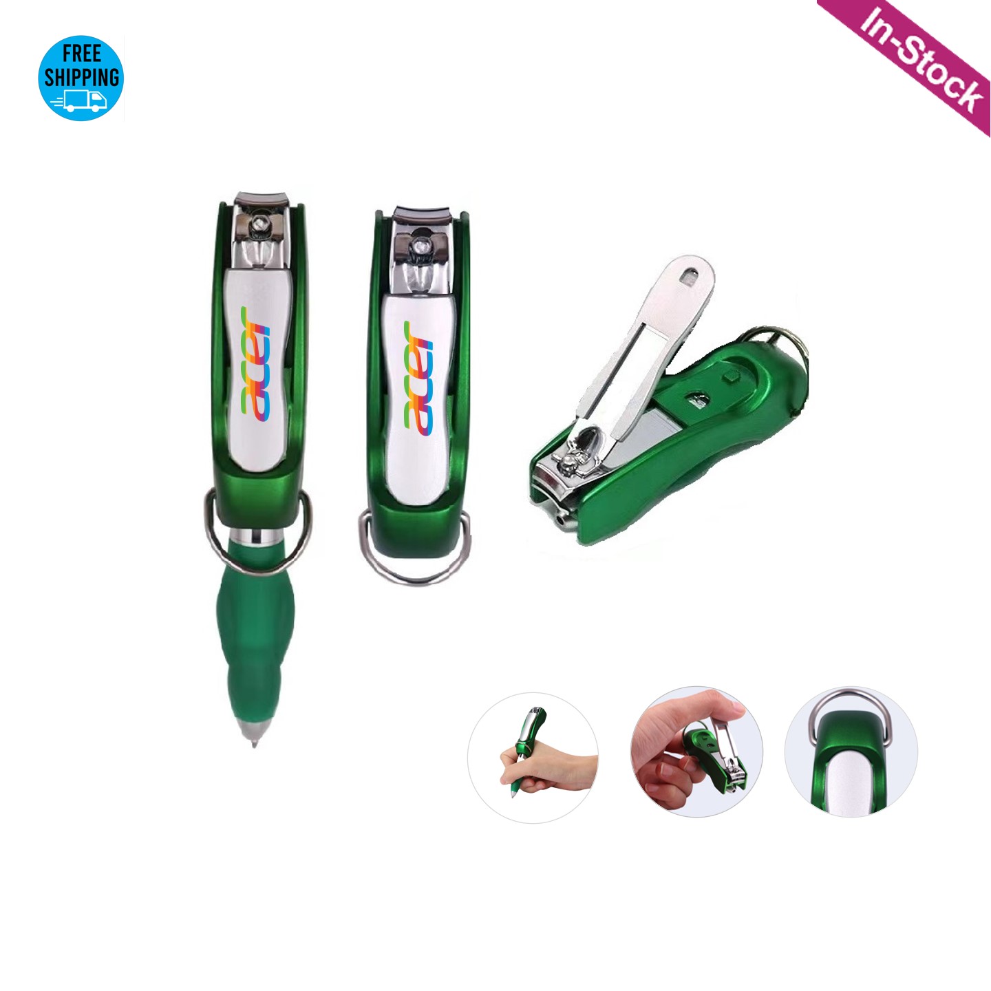 Folding Nail Clipper Pen with Keychain 4