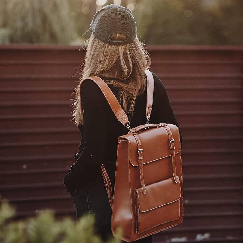 Laptop Backpack for Women PU Leather Bag 5