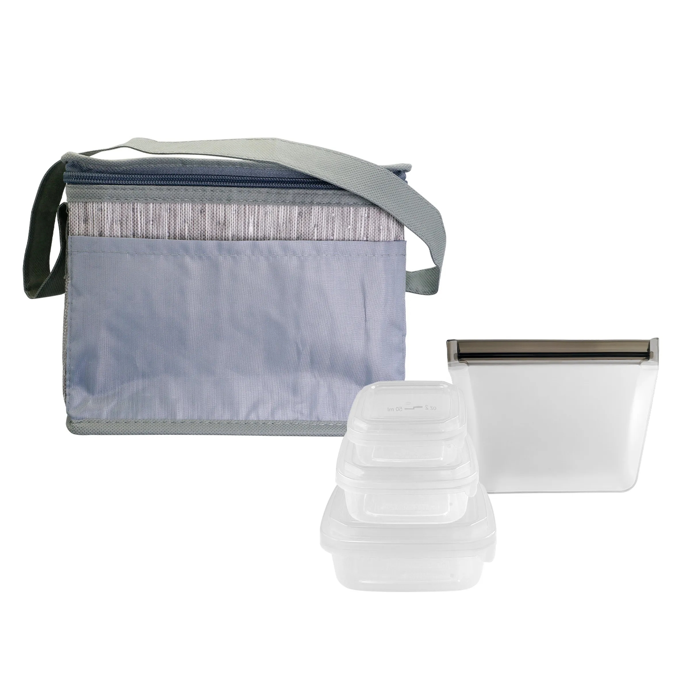 Gray Graph Portion Control Reusable Lunch Set 4