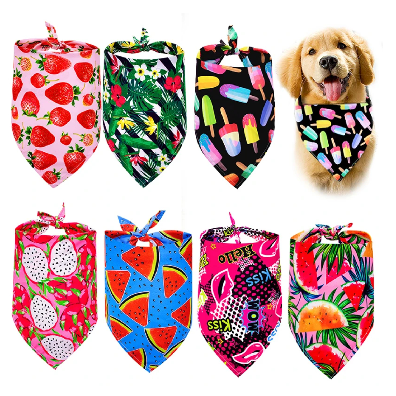 Triangle Style Polyester Pet Bandana 3