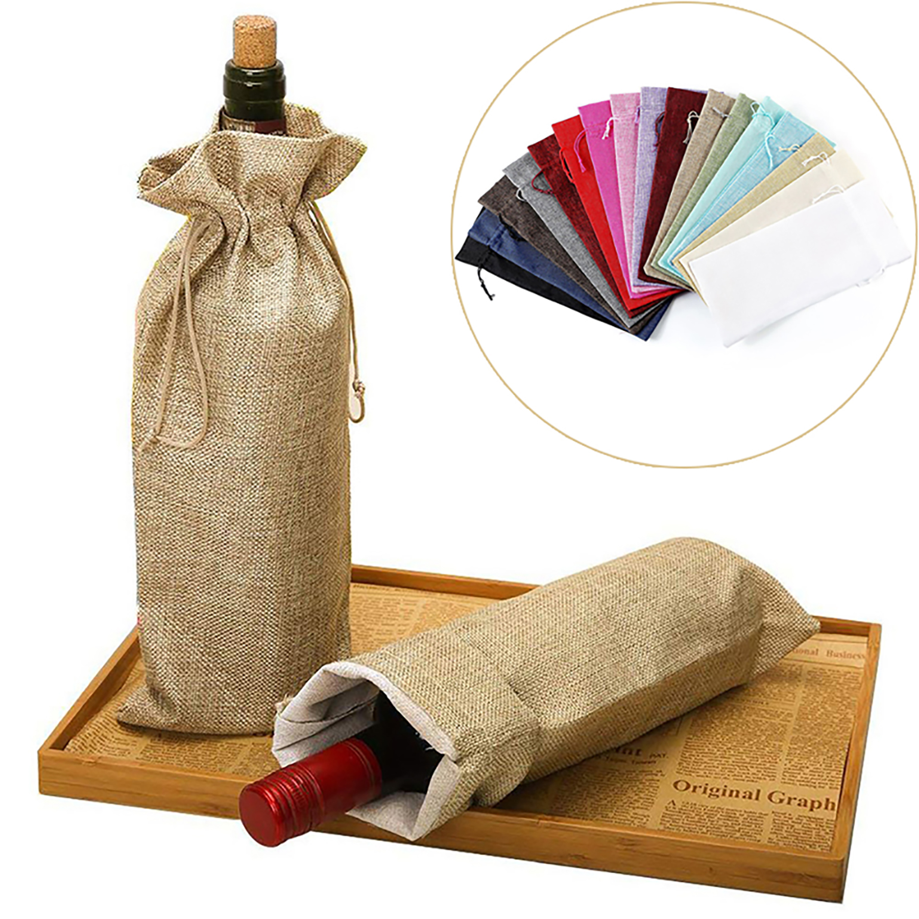 Champagne Burlap Packaging Bag 4