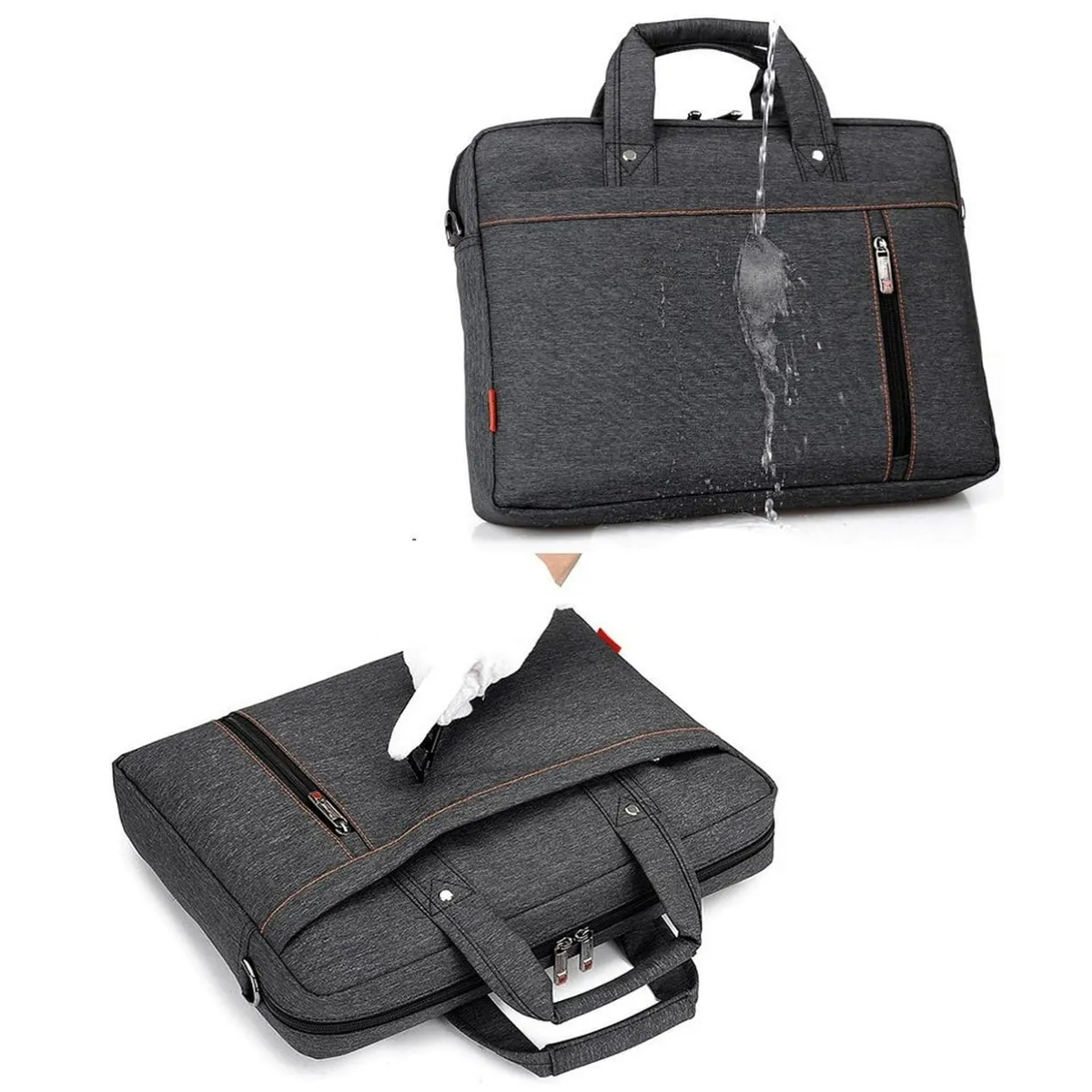 16'' Business Laptop Bag with Shoulder-Strap Trolley Strap 6