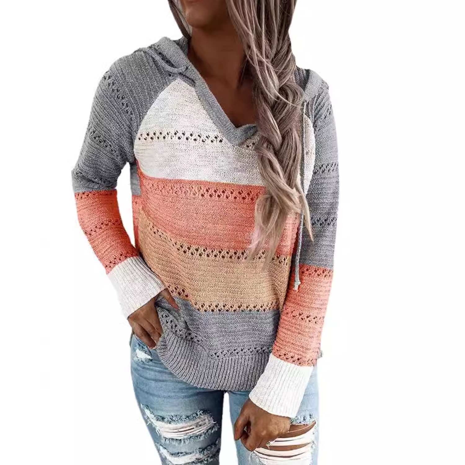 Womens Casual Long Sleeve Zip Up Hooded Sweatshirts 6