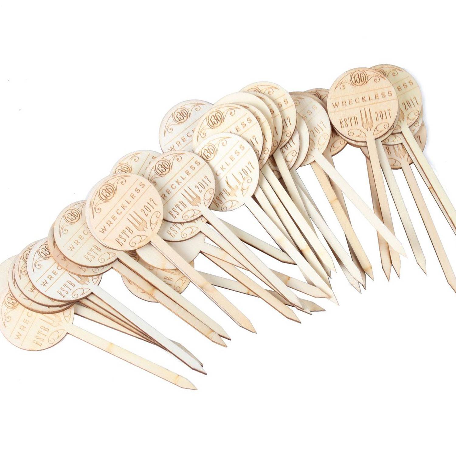 Steak Meat Markers Wood Sticks Temperature Doneness 3