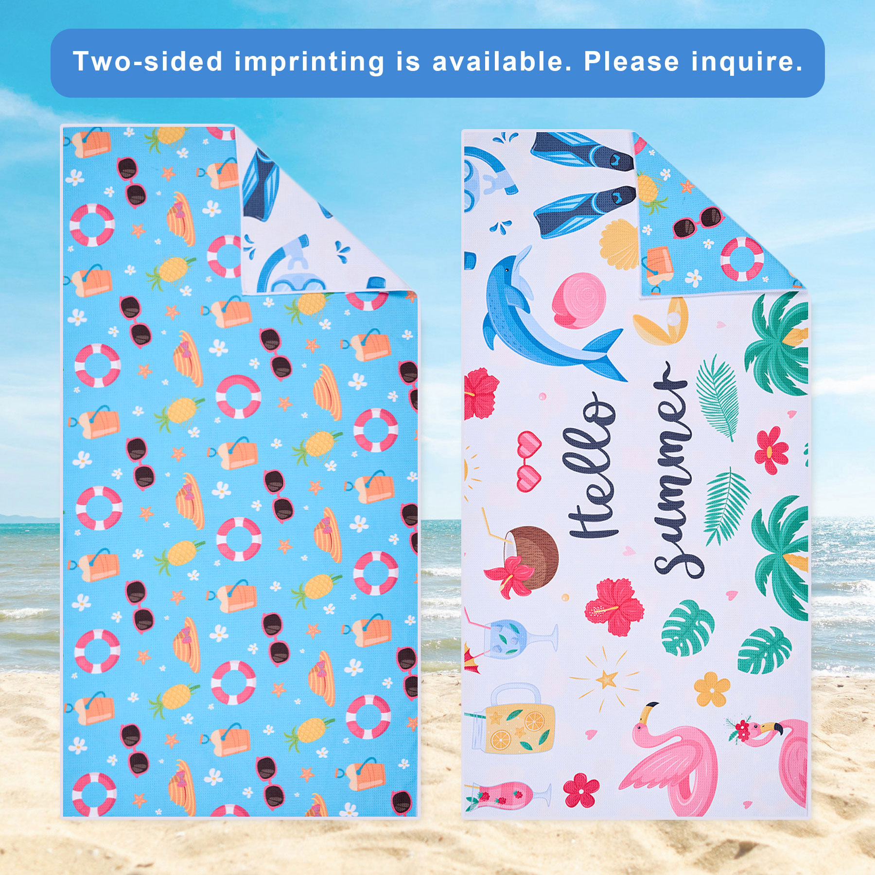 390GSM Sublimated Waffle Beach Towel 11