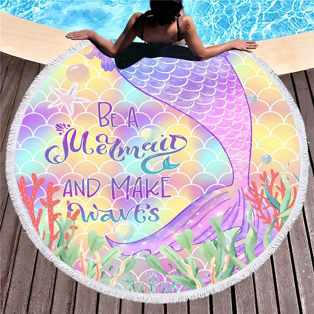 Soft Round Beach Towel with Quick Dry Microfiber 5
