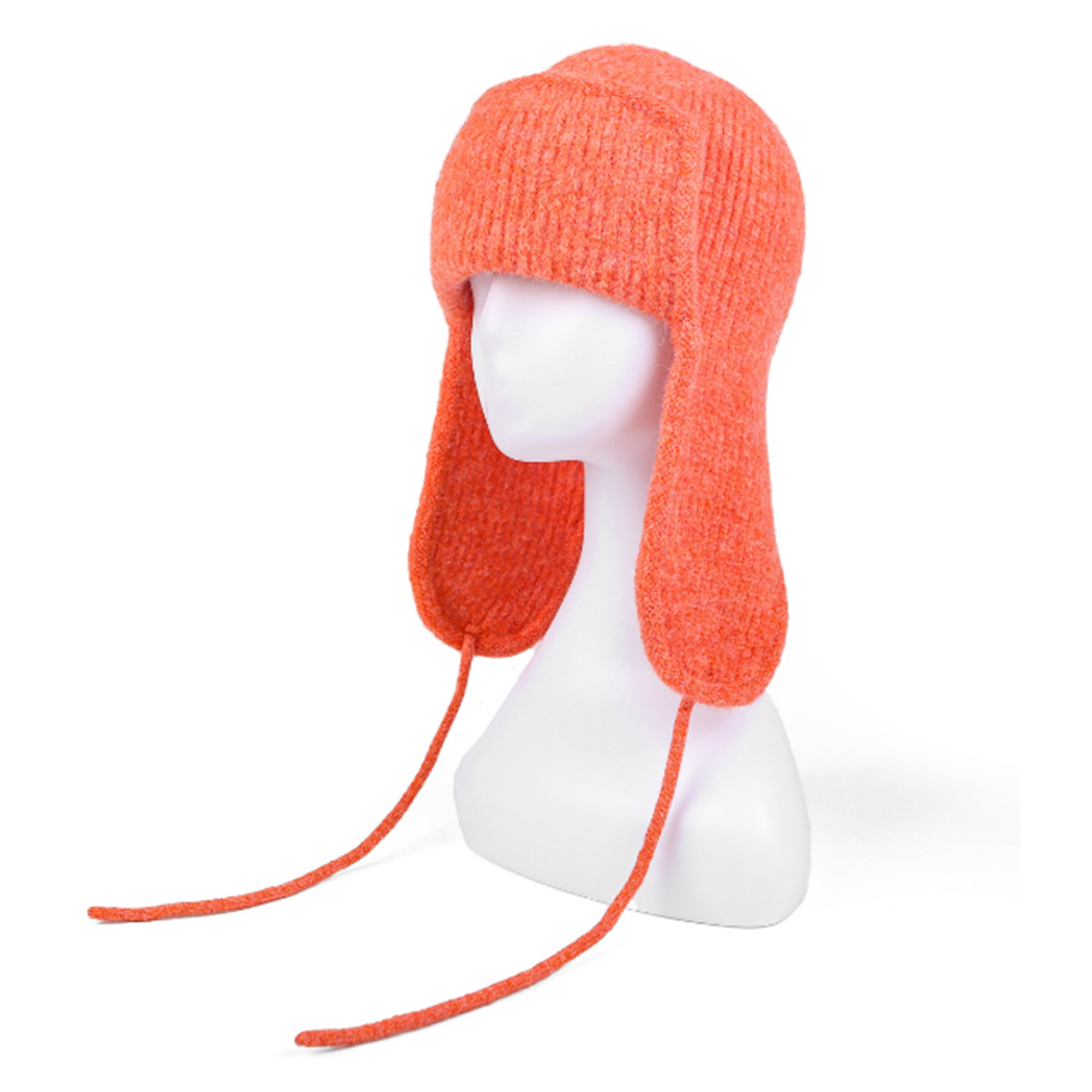MOQ 50 PCS Soft Winter Women's Earmuffs Knitted Hat 2