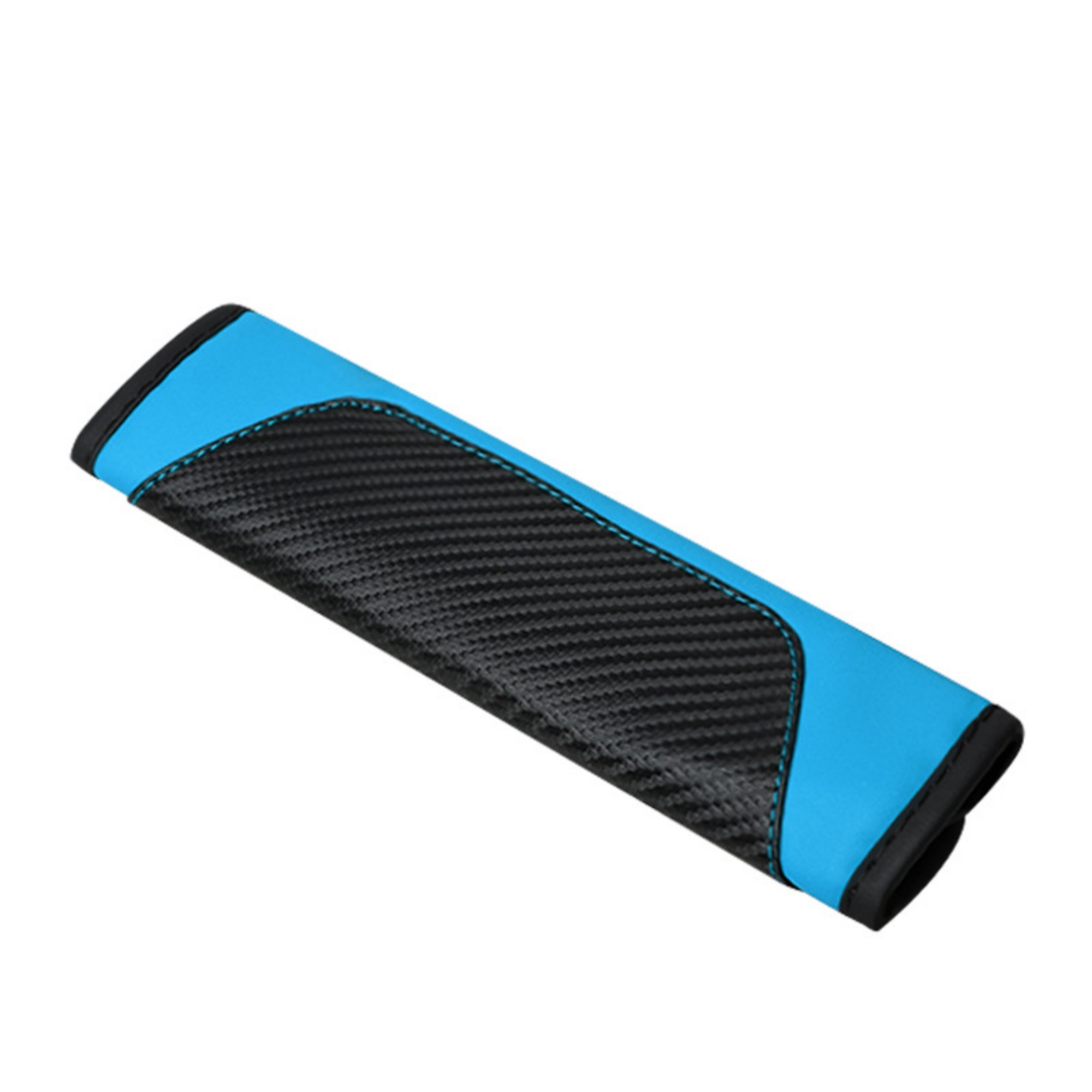 Carbon Fiber Leather Seat Belt Shoulder Pad 9.1" x 2.6" 2